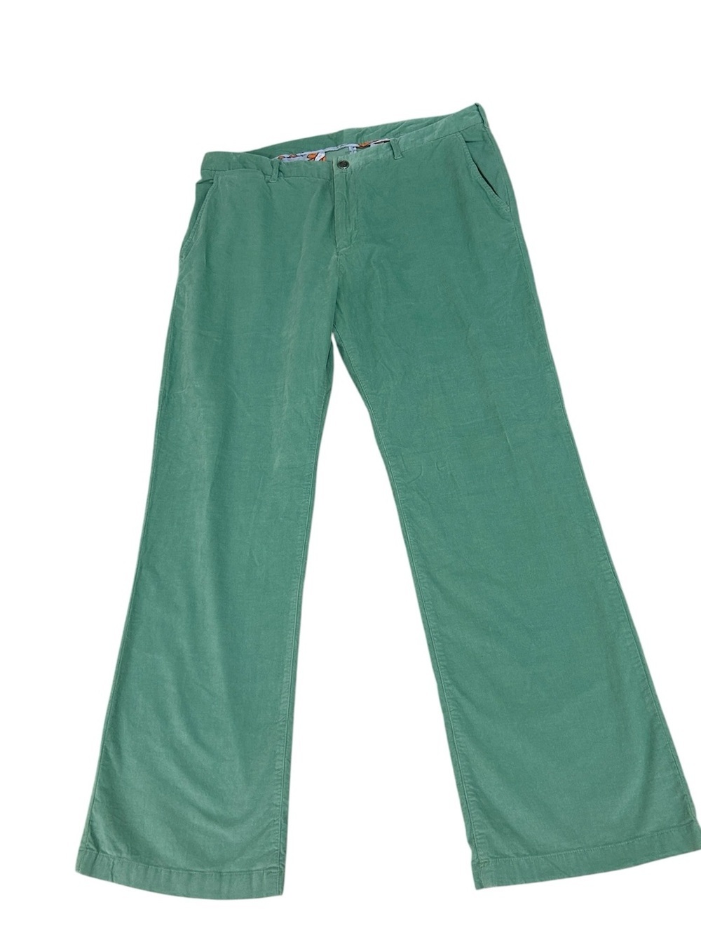 Bonobos blue Green athletic boot cut micro corduroy Chinos size 35 x 32